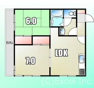 東京都八王子市大和田町4【アパート】の間取り