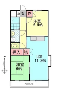 ヒルサイドカワノ【2階】の間取り