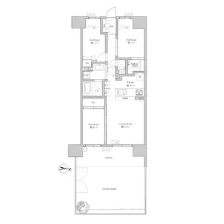 シャリエ亀戸リーディングイースト【1階】の間取り