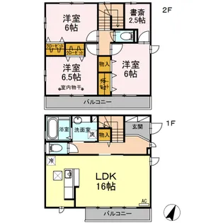 3SLDKの間取り画像