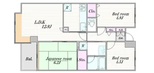 ハイツ面影橋【2階】の間取り