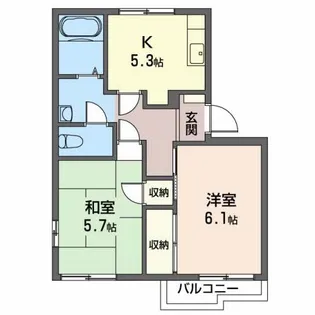 SQUARE VIE (スクエア ヴィ) B【2階】の間取り