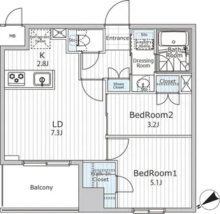 ビエラコート日本橋久松町【11階】の間取り