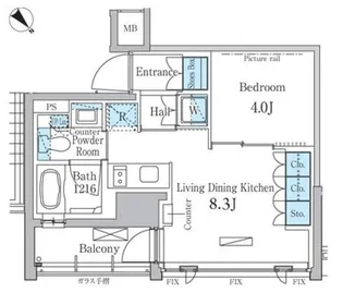 パークアクシス横浜反町公園【2階】の間取り