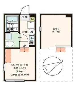 ハーモニーテラス新河岸II【1階】の間取り