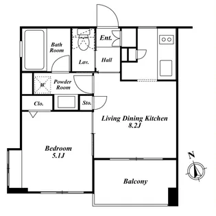 東京都港区三田1【マンション】の間取り