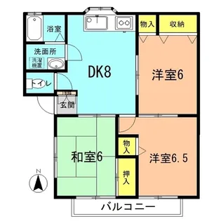 サンハイツイシハラ(B)【2階】の間取り