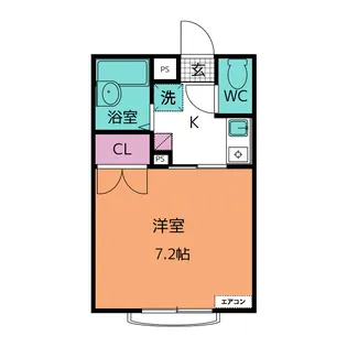 カレッジハイツ中条 B【1階】の間取り