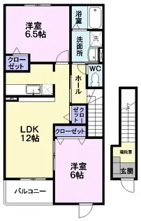 イースト・リヴァー【2階】の間取り