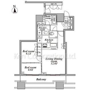プラウドタワー東五反田【2階】の間取り