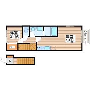 フラクタス愛宕橋【2階】の間取り