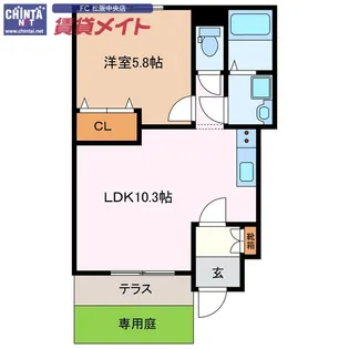 シャルマンハイツB【1階】の間取り