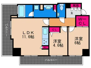 広島ガーデンシティ白島城北イーストタワー【16階】の間取り