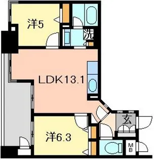 パークハウス上幟町【6階】の間取り