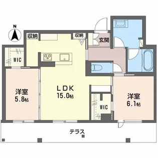 リヴィエール富沢【1階】の間取り
