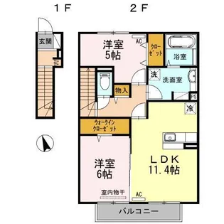 ランジェ ユイ【2階】の間取り