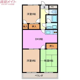 リバーシティーヒル旭【4階】の間取り