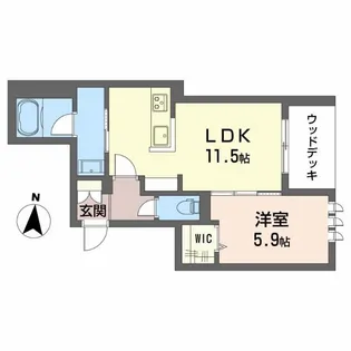 シャーメゾンリアンII【1階】の間取り