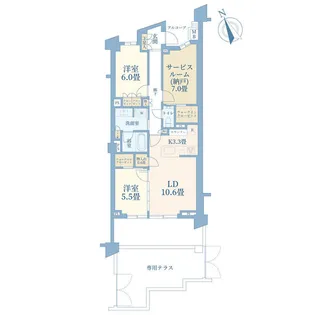 ドレッセたまプラーザプレイス【1階】の間取り