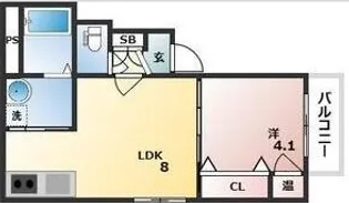 GRANDIR矢田【1階】の間取り