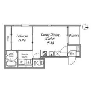 ハーモニーテラス中川西【3階】の間取り