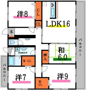 ガーデンコート埜乃里【4階】の間取り