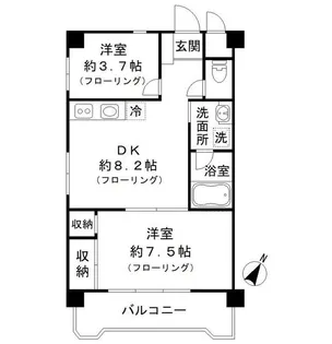 柿ノ木坂ロイヤルコーポ【5階】の間取り