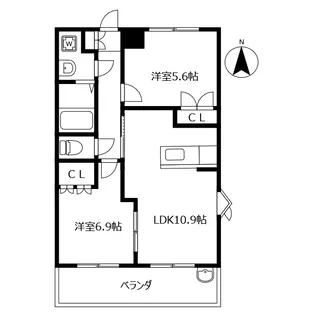 レジデンス城西II【2階】の間取り