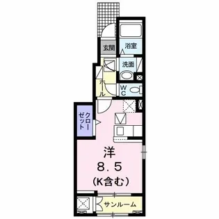 エスポワールK.S.II【1階】の間取り