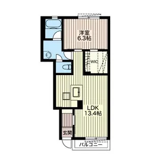 メゾン・ソレイルB【1階】の間取り