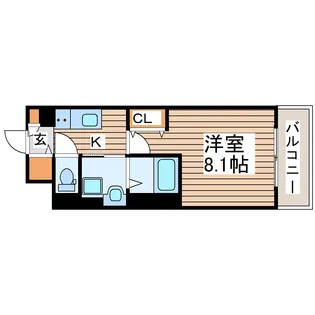 テラス仙台駅東口【4階】の間取り