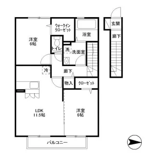 モダンコートクレシア【2階】の間取り