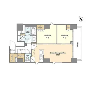 グランカーサ蔵前【9階】の間取り