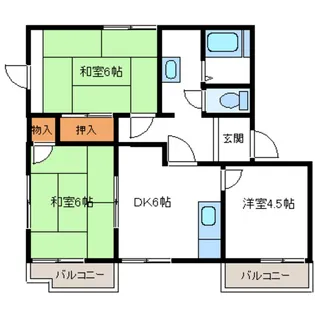リラハイツB【1階】の間取り