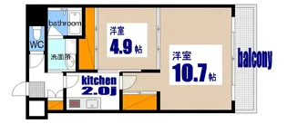 エイトバレー上天満【8階】の間取り
