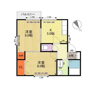 メゾンクレール B【2階】の間取り