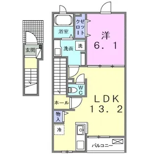 ミモザB【2階】の間取り