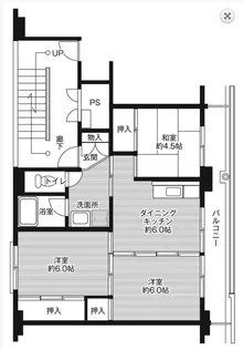 ビレッジハウス矢巾2号棟【4階】の間取り