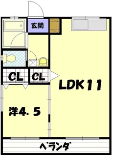 ペティオン富士見【2階】の間取り