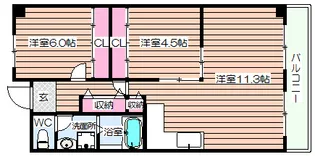 阪神ハイグレードマンション7番館【5階】の間取り