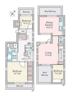 グローブシティ西小山【5階】の間取り