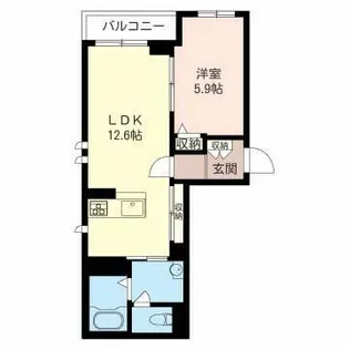 ブランシェ・ボヌール V-A【1階】の間取り