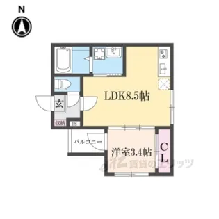 HubiCore西京極【2階】の間取り