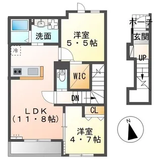 パルティールII・桜香【2階】の間取り