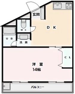 三栄ハイツ【2階】の間取り