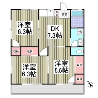 ヤマサンコーポ B【2階】の間取り