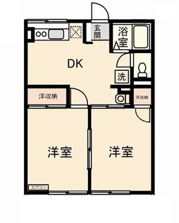 シティハイム 鶴田【1階】の間取り