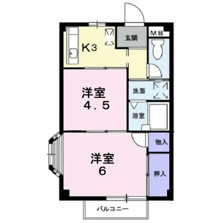 エルディムドルチェB【1階】の間取り