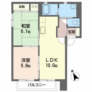 バリュージュアサカB【1階】の間取り