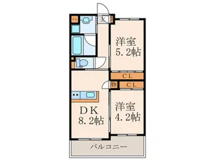 サンシャイン・プリンセス八幡駅前【9階】の間取り